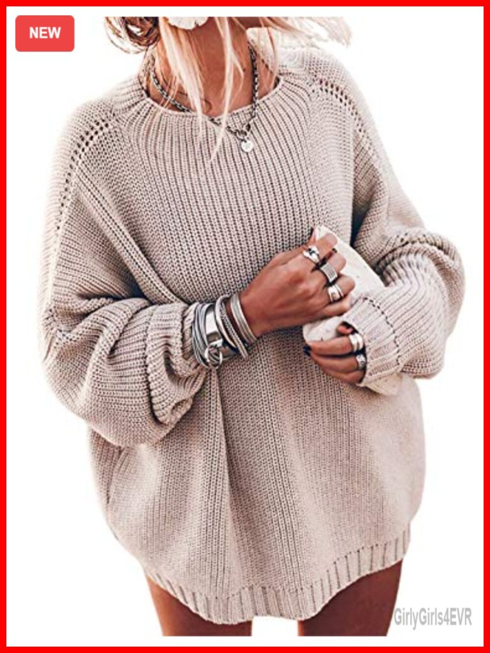 Oversized Chunky Knit Batwing Sleeve Mock Neck Pullover Sweater